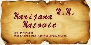 Marijana Matović vizit kartica